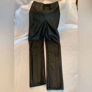 Bebe Black Faux Leather, Back Zip, Leggings size XS